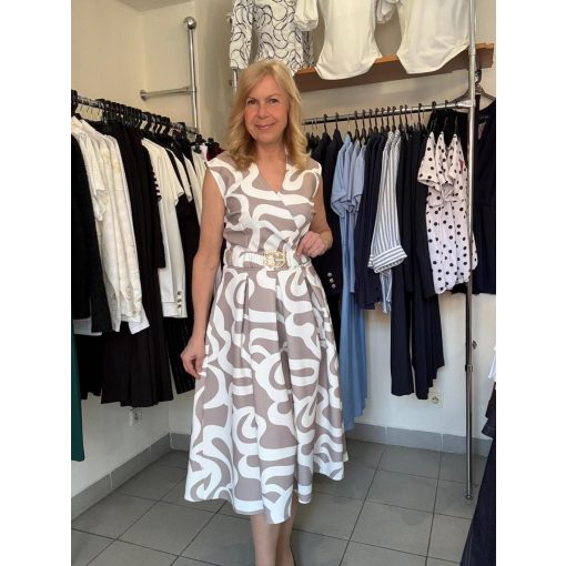 Mrina bézs-ekrü mintás ruha